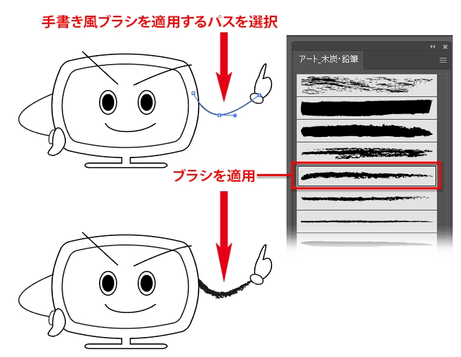 Illustratorで手書き風のラフな線を描く2つの方法│CGDOOR